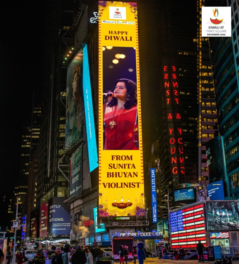 Pic on the biggest screen at Times Square, New York for Diwali at Times Square 2020