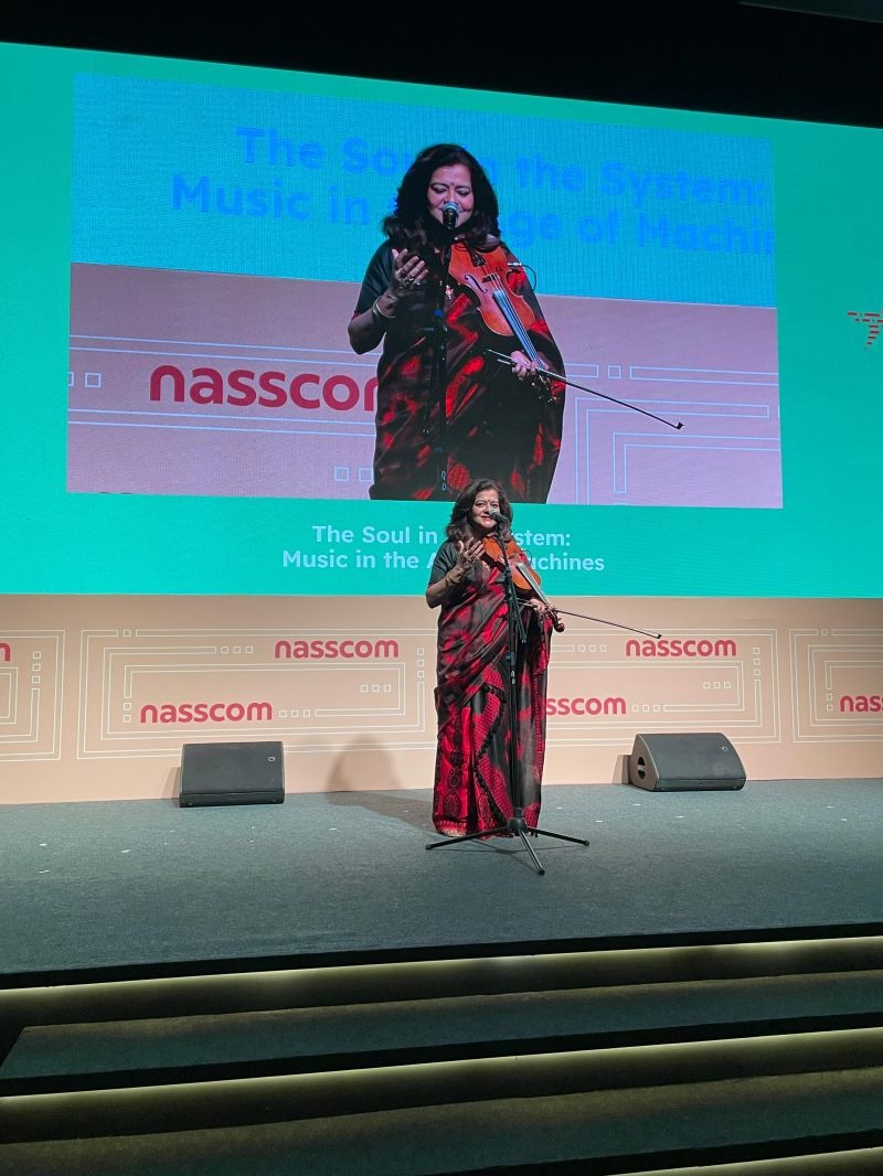 AI vs EI through the medium of music at Nasscom Tech Leadership Forum